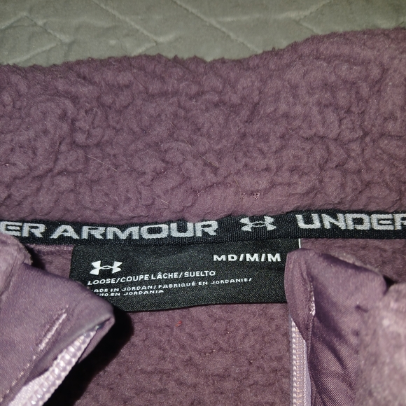 Under Armour Lavender Sherpa Quarter-Zip Sz M VGUC - Picture 2 of 4